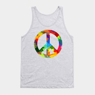 Peace symbol bright colors hippie style Tank Top